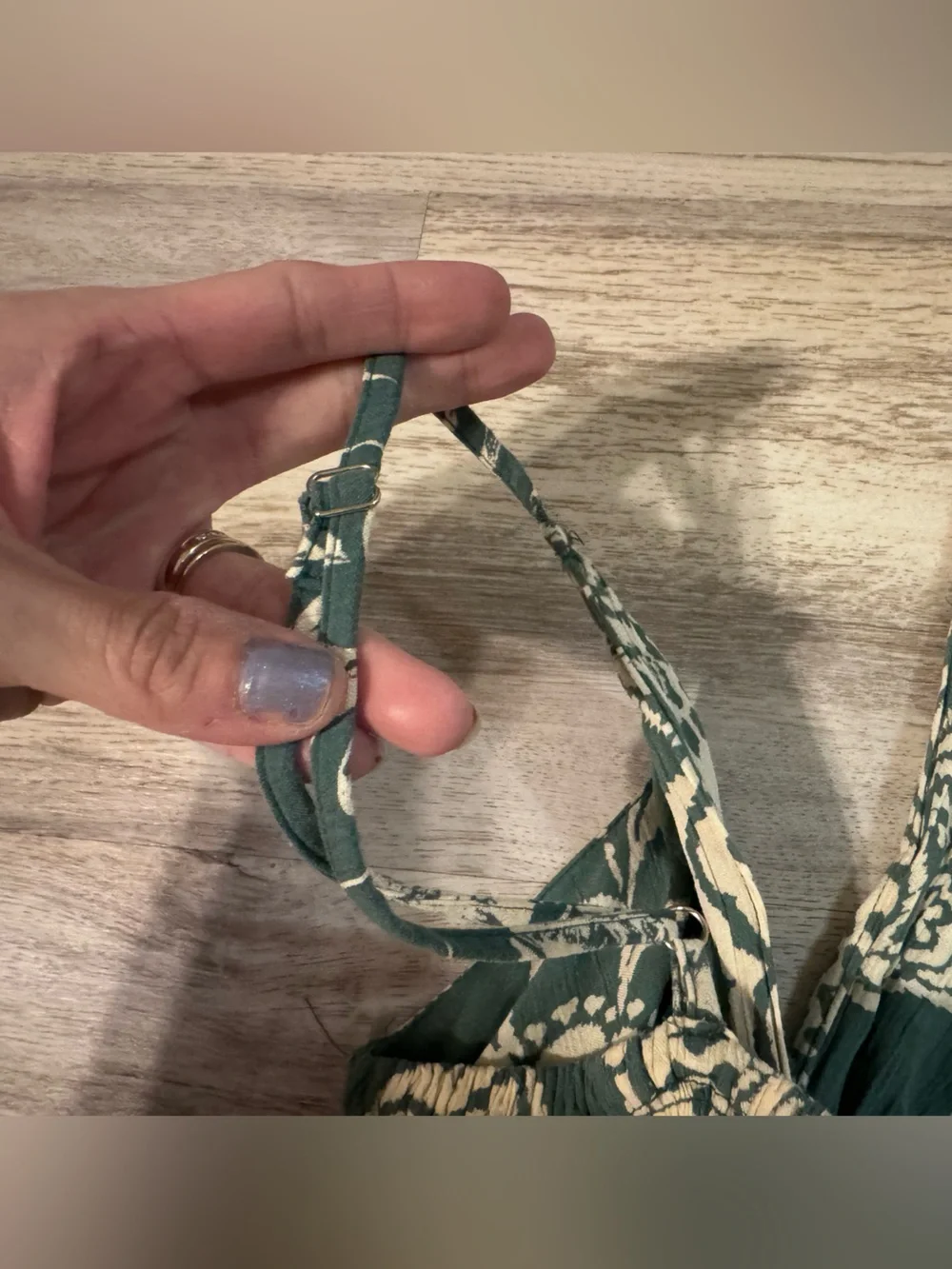 Angie Teal/green and Cream Floral Maxi Dress - Picture 6 of 8